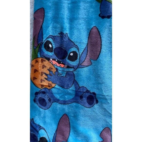 Disney Stitch Tropical Pineapple Coconut Soft Throw Blanket 50” X 70" Blue NEW - Picture 4 of 13